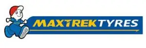 Logo for Maxtrek Tyres featuring a cartoon figure in blue coveralls and a red cap, running. MAXTREK TYRES is written in bold yellow and white letters on a blue background with a yellow arrow, highlighting its reputation among top tire brands near me. Superior Tire: Tire Shop and Auto Repair Near Me | Barrie | Danforth | Downsview | Markham | Mississauga | Oak Ridges | Scarborough | Thornhill | Toronto | https://superiortire.ca/